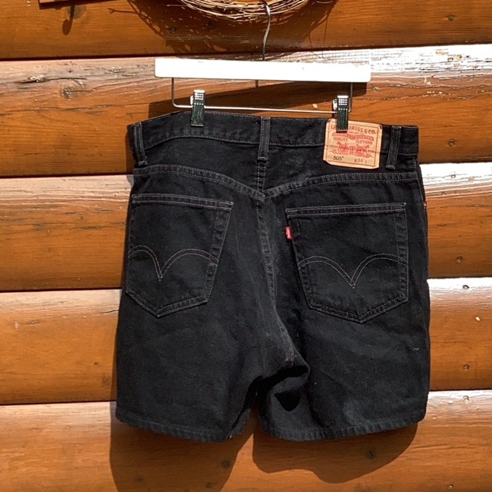 Vintage Leviโs Shorts 33 Black Y2K Loose Fit Denim SHORTS 505 UniSex
